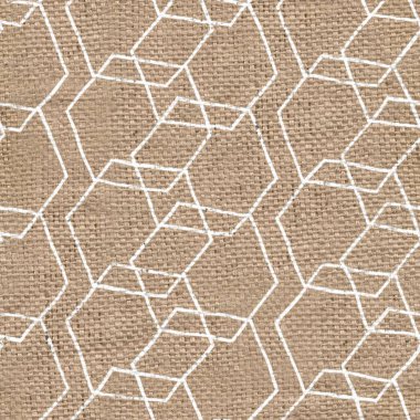 Beyaz boya desenli kusursuz çuval bezi.