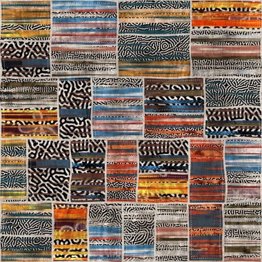 Kusursuz yama işçiliği karışık yorgan deseni baskısı