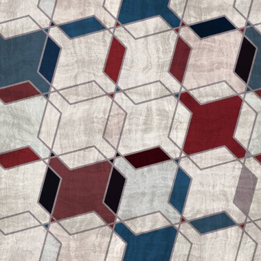 Kusursuz kırmızı beyaz ve mavi desenli retro desen