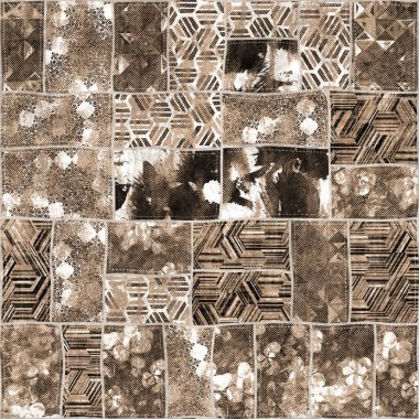 Kusursuz yama işçiliği karışık yorgan deseni baskısı