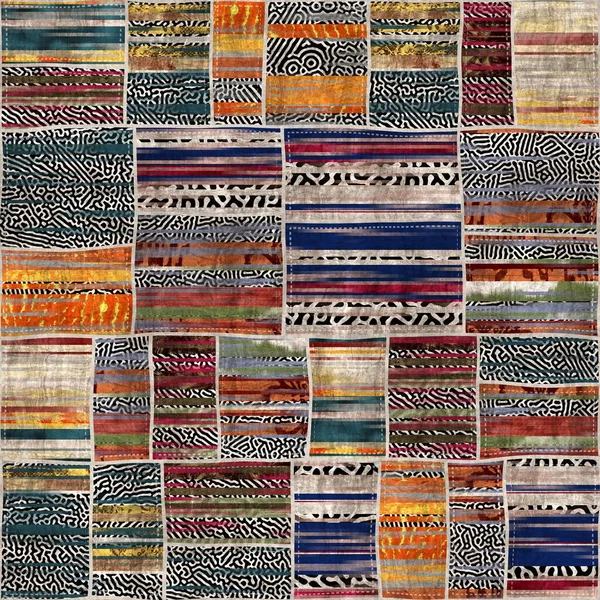 Kusursuz yama işçiliği karışık yorgan deseni baskısı