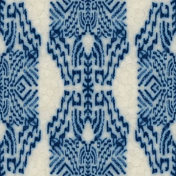 Seamless cracked blue and white ceramic design