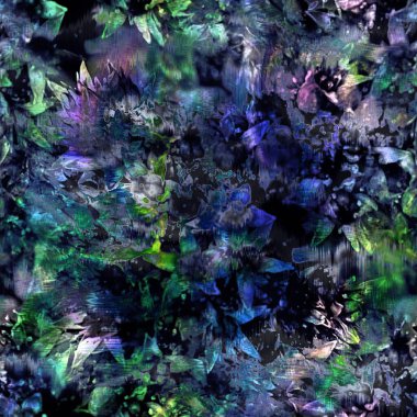 Çiçek kaplamalı kusursuz soyut renk damlaları