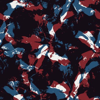 Kırmızı mavi beyaz, kusursuz yaprak deseni.