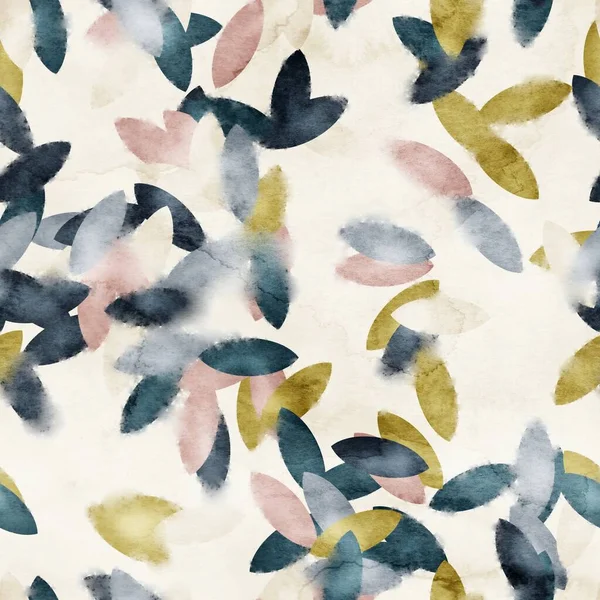 Seamless watercolor leaves trendy chic pattern for surface print. — Stock Photo, Image