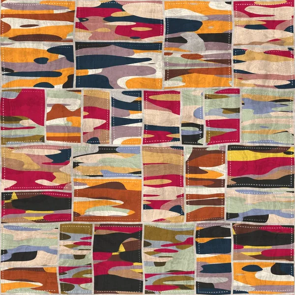 Seamless patchwork collage mix quilt pattern print