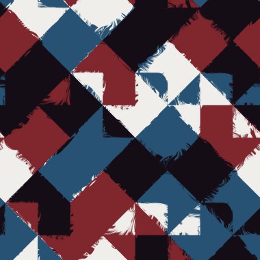 Kırmızı mavi siyah beyaz, kusursuz jeo deseni.