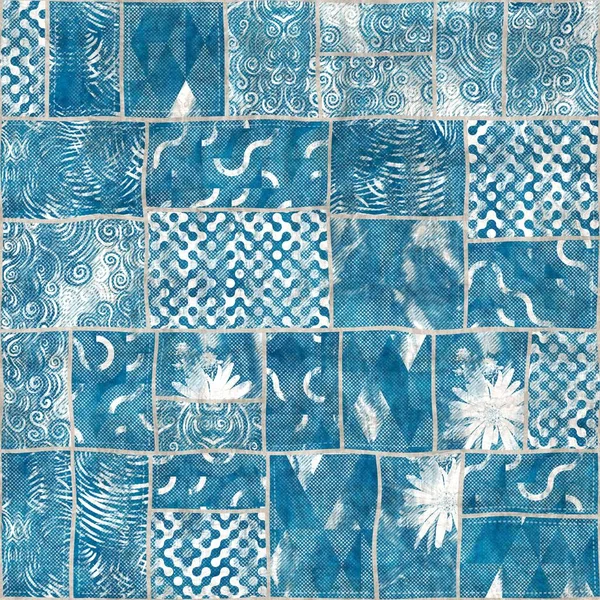 Naadloze patchwork collage mix quilt patroon print — Stockfoto