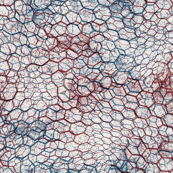 Nahtloses Geo-Muster in rot blau schwarz weiß — Stockfoto