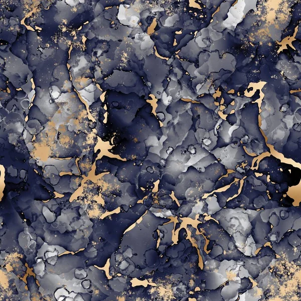 Бесшовные абстрактные чернила с позолотой листочкой — стоковое фото