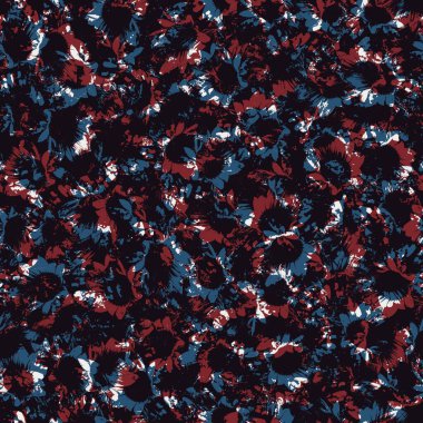 Kırmızı mavi beyaz desenli kusursuz çiçek deseni.