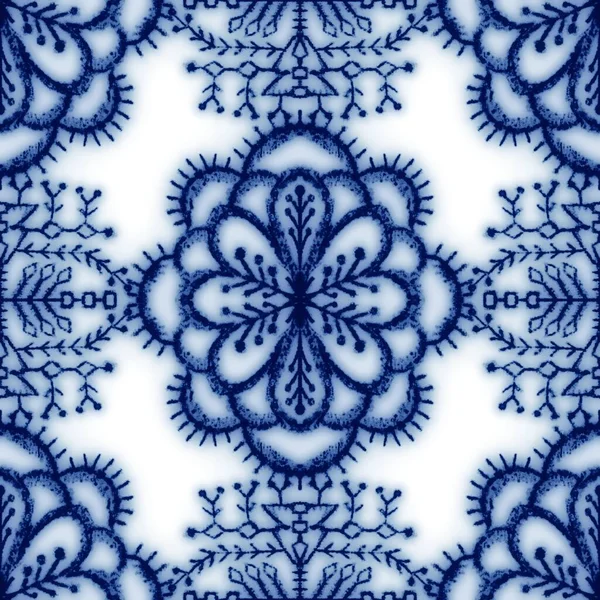 Płynne klasyczne niebiesko-białe wzornictwo ceramiczne — Zdjęcie stockowe