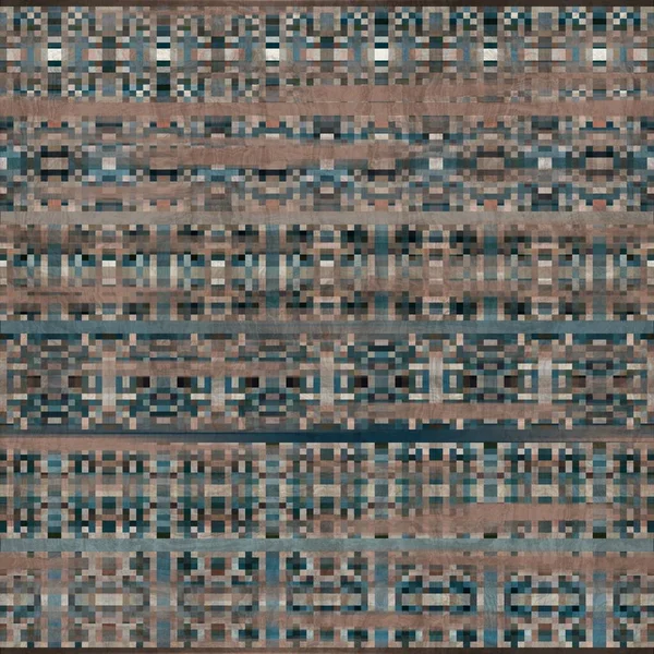 Sömlös Kilim Rug Square Pixel Mönster Skriv ut — Stockfoto