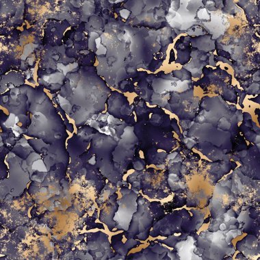 Kusursuz, soyut, altın yapraklı mürekkep sanatı.