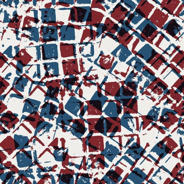 Bezešvé geo vzor v červené modré černé bílé — Stock fotografie