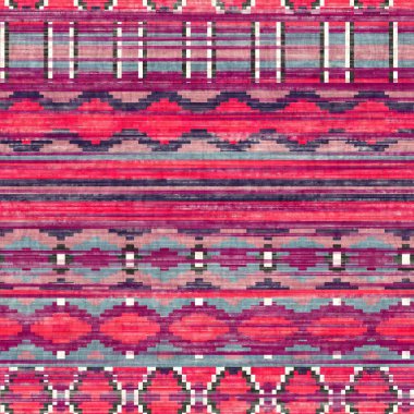 Kusursuz Kilim Halı Meydanı Piksel Desenli Yazdırma