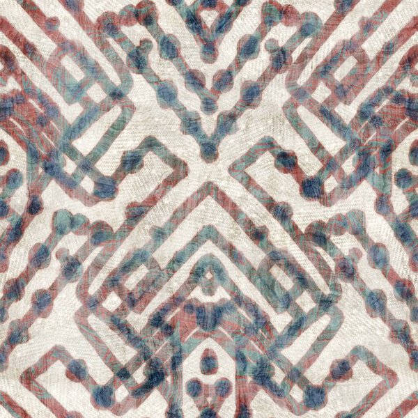 Seamless grungy tribal ethnic rug motif pattern.