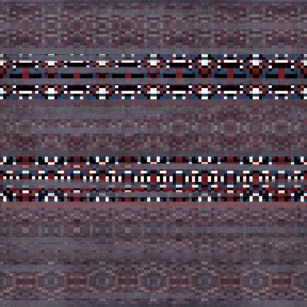 Impresión de patrón de píxel cuadrado de alfombra Kilim sin costura — Foto de Stock