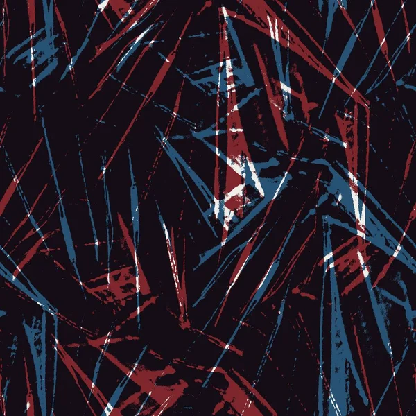 Motif tropical sans couture en rouge bleu noir blanc — Photo