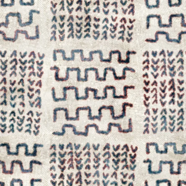 Seamless grungy tribal ethnic rug motif pattern. — Stock Photo, Image
