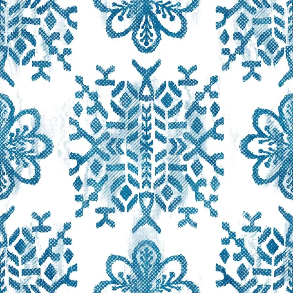 Patrón de motivo de alfombra tribal azul sin costuras. —  Fotos de Stock