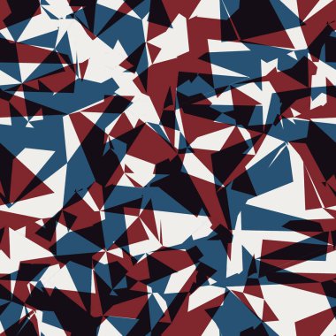 Kırmızı mavi siyah beyaz, kusursuz jeo deseni.