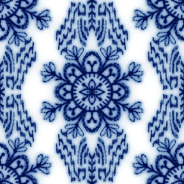 Design classico in ceramica blu e bianca senza cuciture — Foto Stock