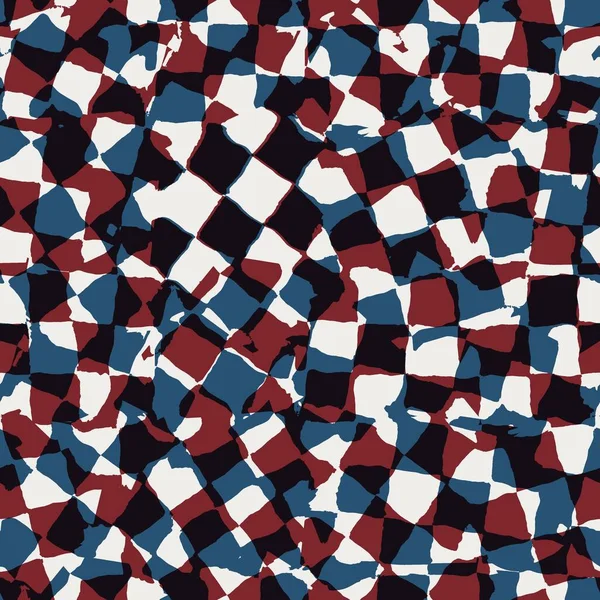 Geo pattern senza cuciture in rosso blu nero bianco — Foto Stock
