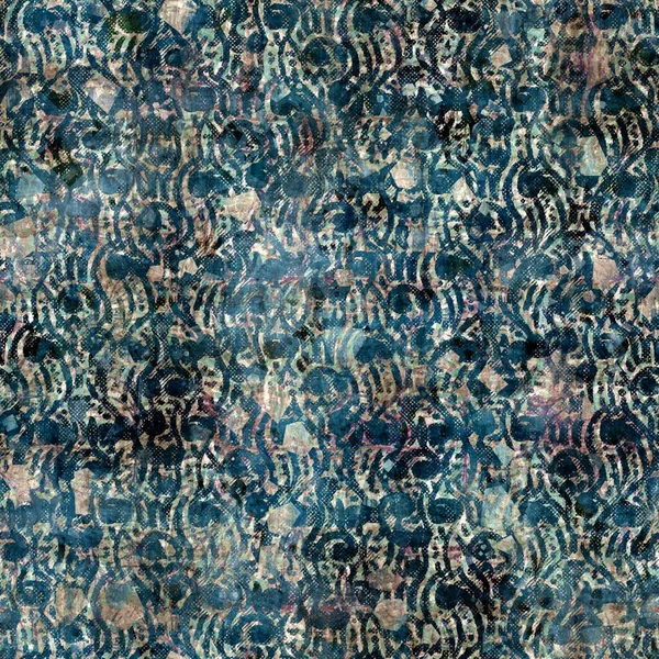 Sömlös elegant blandmedia mönster i marinen, blå, rosa och grädde — Stockfoto
