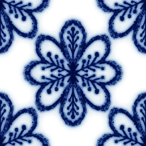 Diseño clásico de cerámica azul y blanca sin costuras —  Fotos de Stock