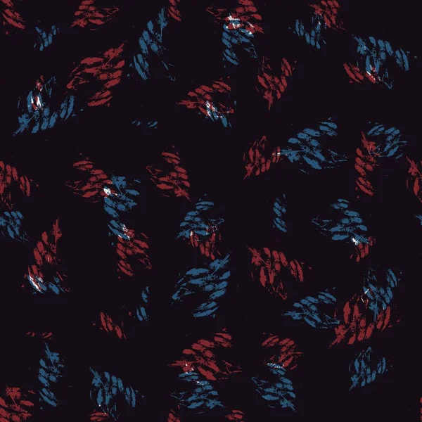 Patrón de hoja inconsútil en rojo azul negro blanco —  Fotos de Stock