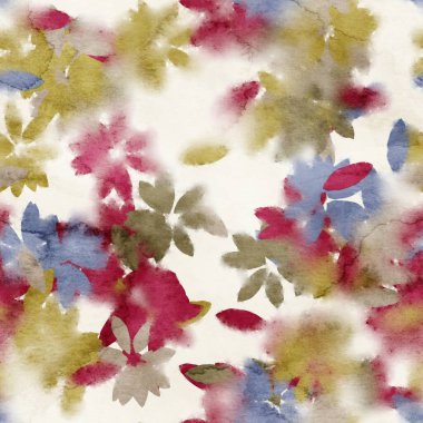 Yüzey izi için kusursuz suluboya çiçekli şık desen.