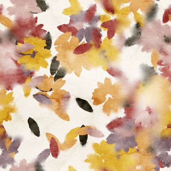 Yüzey izi için kusursuz suluboya çiçekli şık desen.