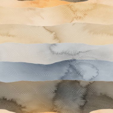 Sulu boyalı tepelerin kusursuz renkli desenleri..