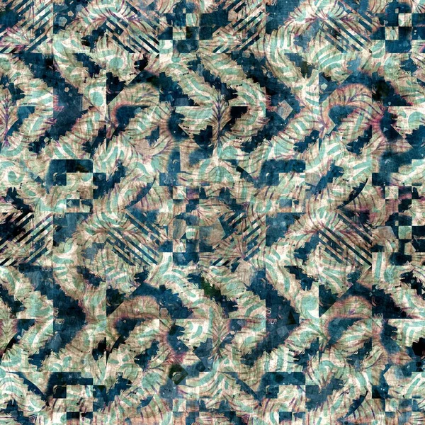 Sömlös elegant blandmedia mönster i marinen, blå, rosa och grädde — Stockfoto