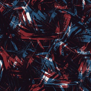 Kırmızı mavi siyah beyaz, kusursuz tropikal desen