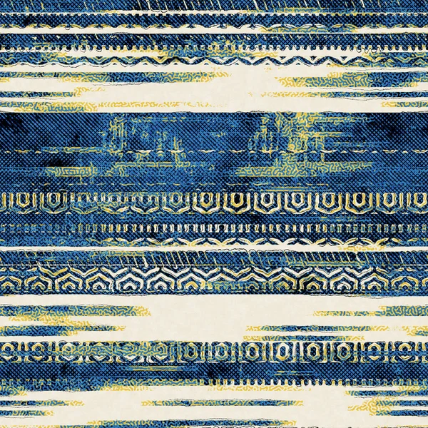 Naadloos abstract levendig blauw en geel patroon voor print — Stockfoto