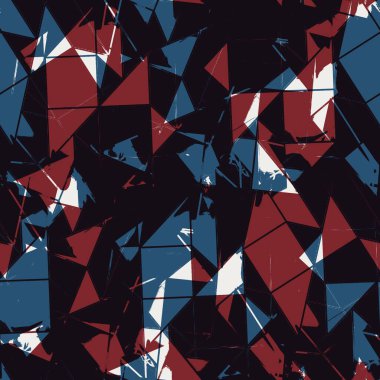 Kırmızı mavi siyah beyaz, kusursuz jeo deseni.