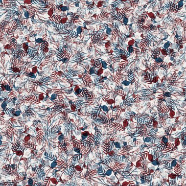 Kırmızı mavi beyaz, kusursuz yaprak deseni.