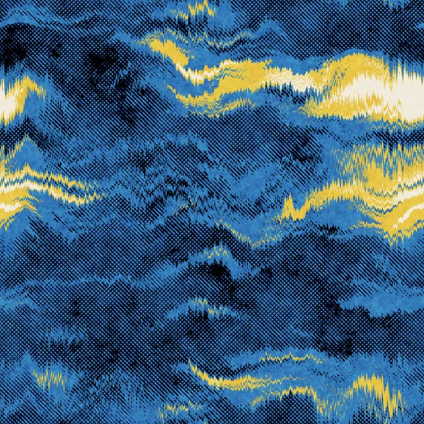 Nahtlose abstrakte, lebendige Muster in Blau und Gelb für den Druck — Stockfoto