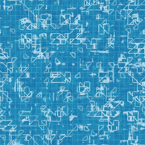 Seamless bright blue blueprint pattern for textile and print