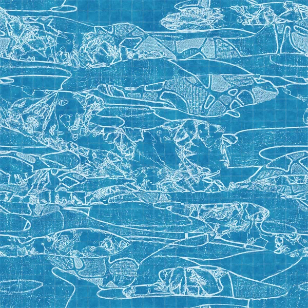 Tekstil ve baskı için kusursuz parlak mavi şablon — Stok fotoğraf