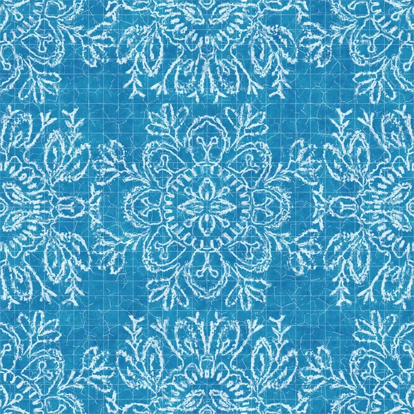 Zökkenőmentes fényes kék tervrajz minta textil és nyomtatás — Stock Fotó