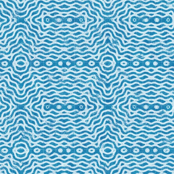 Naadloos helder blauw blauwdruk patroon voor textiel en print — Stockfoto