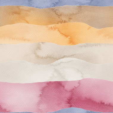 Sulu boyalı tepelerin kusursuz renkli desenleri..