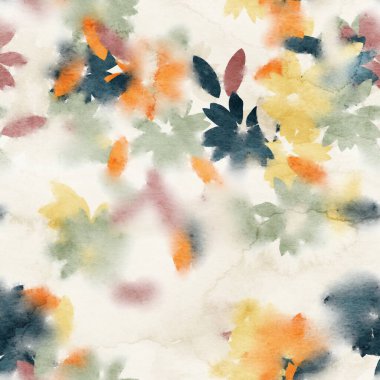 Yüzey izi için kusursuz suluboya çiçekli şık desen.