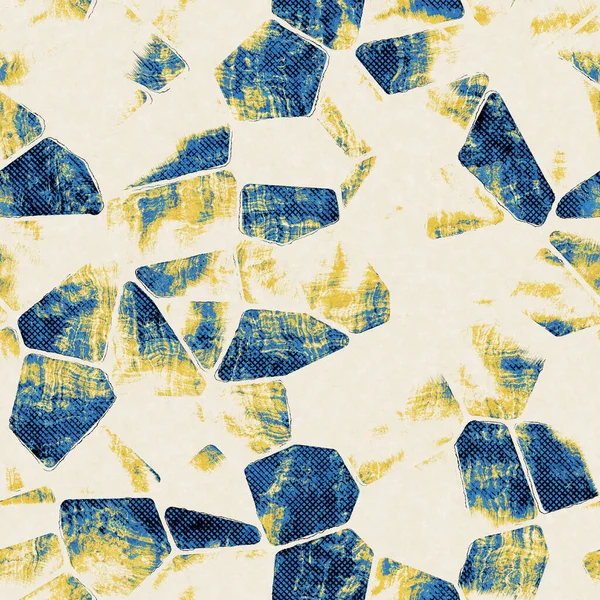 Бесшовный абстрактный яркий синий и желтый узор для печати — стоковое фото
