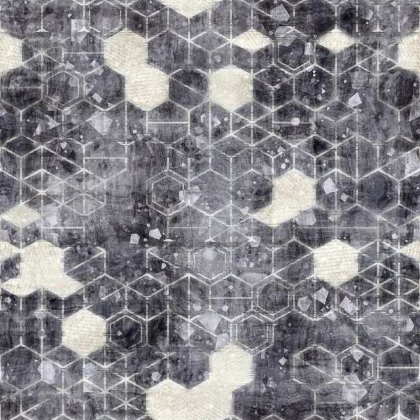 Impression nette isométrique sans couture de motif hexagone grunge — Photo