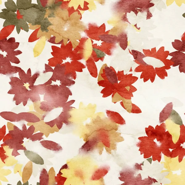 Seamless watercolor floral trendy chic pattern for surface print. — Stock Photo, Image