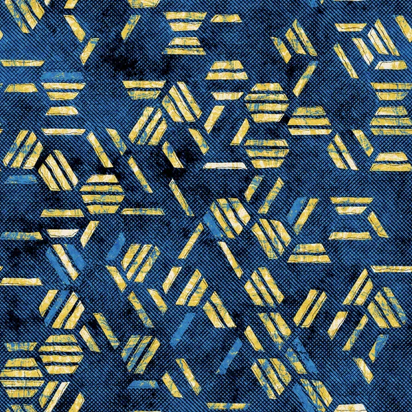 Sömlös abstrakt levande blått och gult mönster för tryck — Stockfoto